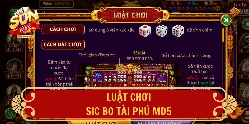 Luật chơi Sic Bo Tài Phú MD5