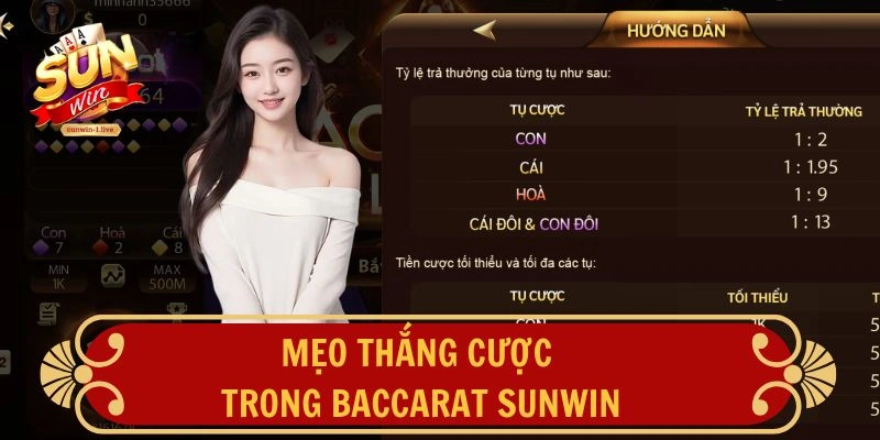 Mẹo thắng cược trong Baccarat SUNWIN